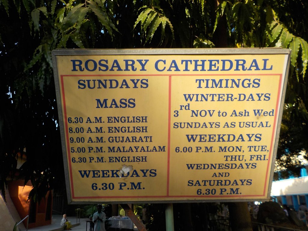 I went every Sunday for a mass to the Rosary cathedral in Vadodara