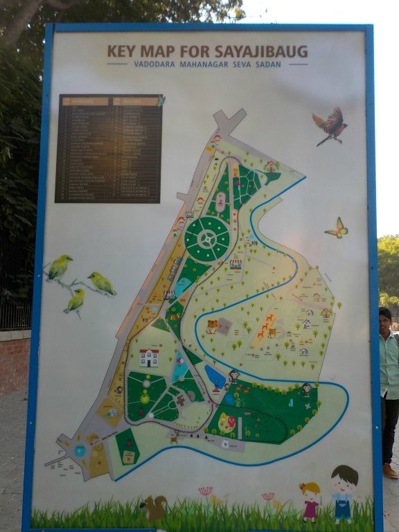 A map of Sayajibaug Park. There is a zoo